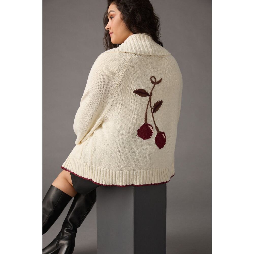 Anthropologie Maeve Cherry Cardigan NWT 1X